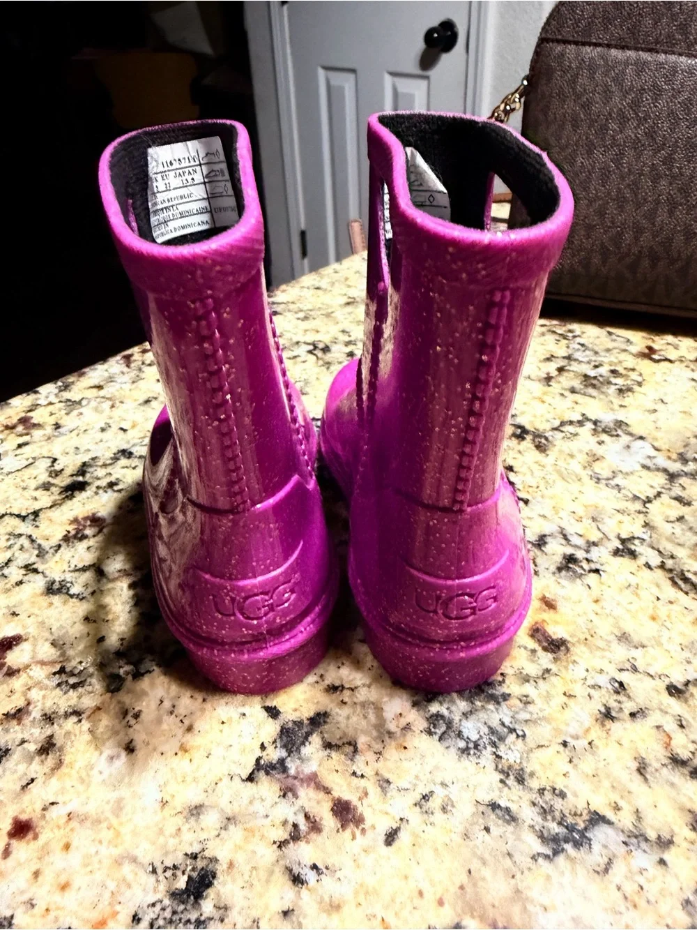 UGG Kids Glitter Fuchsia Rain Boots